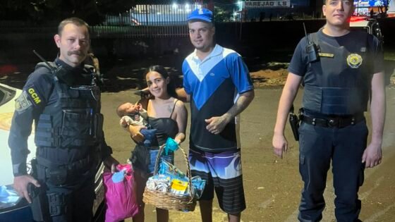 Equipe da GCM que salvou bebê engasgado reencontra família