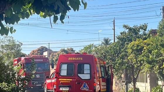 Incêndio em terreno baldio atinge telhado de casa em Araçatuba