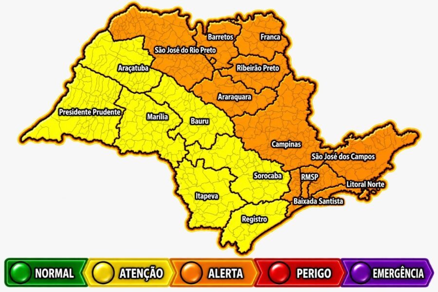 Defesa Civil alerta para chuva forte na região de Araçatuba até quinta