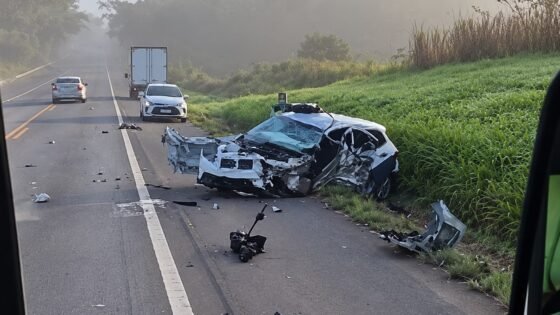 Acidente com veículo da Prefeitura de Glicério deixa dois mortos